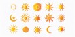 © Ivan - Sun and moon celestial body icons set