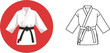 © Saleem - Karate gi with black belt represents martial arts discipline and athletic training.