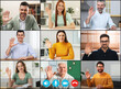 © New Africa - Group video chat. Collage with views from web cameras and app buttons