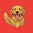 © Taufiq - Golden Retriever Dog Smiling Face Portrait.