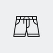 © jasminartist - Simple line drawing of a pair of casual summer shorts