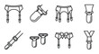© GoDesigner - Garter belt and stocking fastener icons showing different vintage lingerie hardware and classic straps