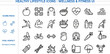 © Pixel_Forge - Outline vector icon set of healthy lifestyle, fitness and diet