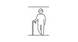 © Jajang - Elderly Man with Cane Walking, Senior Person Icon, Healthcare and Mobility Symbol