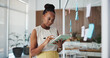 © peopleimages.com - Design, planning and tablet with business black woman in office for agenda or schedule. App, creative and research with African designer in artistic workplace for checklist, notes or reminder