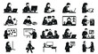 © Maryam - Islamic Business Professionals  Students Icons - Black  White Glyph Vector Set