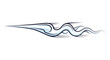 © Emma - Stylized blue wind trail or water wave moves swiftly across a white background, suggesting rapid motion and aerodynamic flow in design.
