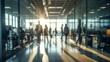© Halim - Generative Ai captures a bustling modern airport terminal filled with travelers and staff