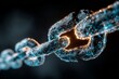 © Julia - The idea of supply chain resilience and workforce is depicted through a shattered metal chain and luminous blue digital energy that bridges the broken links, embodying strength, risk, and recovery in