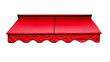 © Laura - Bold Red Outdoor Awning with Black Metal Support Arms