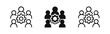 © ICONS FOR YOU - Teamwork and Collaboration Icon Set with Group of People and Gear Symbol.