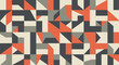 © Jamal - Modern geometric abstract background featuring a vibrant pattern of triangles and rectangles in orange, gray, and beige.