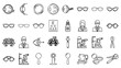 © Creative Design - Minimal optometry icon set featuring charts, glasses, and eye examinations