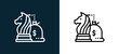 © MacroOne - Two-color strategy outline icon pair in black and white, editable stroke vector illustration for web, mobile apps, UI design, branding, and print from finance