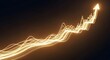 © Noyon - Golden abstract wave chart rising to arrow on dark background