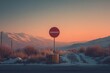 © Ольга Лукьяненко - No entry symbol on mountain road at evening