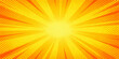 © LumenCraft - Abstract orange background vector illustration featuring a bright yellow summer sunburst with warm light rays and star burst beams for a shining backdrop art