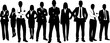 © Janna - business people group silhouette vector illustration in professional standing pose