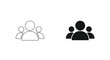 © Hussain - Minimalist vector graphic illustration showing group of people icons for user interface design website projects