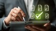 © uu - Businessman with digital documents