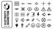 © Vexora Studio - Electricity Magnetism Bold Line Icons-Circuit Battery Resistor Capacitor Voltmeter Ohms Law Magnetic Field Electromagnet-30 Electricity Icon Set Vector - Magnetism Icons