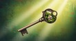 © florynstudio3 - A golden key reveals a house in a green landscape, sunlight beams down