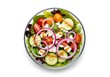 © Nana - A Vibrant Bowl of Fresh Garden Salad with Feta Cheese and Red Onion Rings