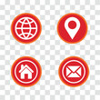 © Morshed - A set of four red icons on a white background Vector