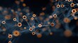 © Anat art - A network of nodes floats in dark space, showcasing supply chain touchpoints in warm amber and cool blue for logistics tech.