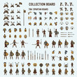 © Lesle - Collection board of ancient Spartan soldiers and historical military equipment.