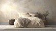 © Ahmadulinnuha - Elegant bedroom interior with bed and decorative elements neutral colors