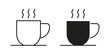 © basit - Hot coffee cup icon on white background. icon set