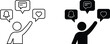 © Mr.Ab Stocks - User Interaction Icons Set – Notification, Message and Like Symbols in Line and Solid Style