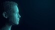 © Imon Pixels - Digital glitch portrait with green and blue light effects on a dark background