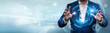 © AD - Businessman holding mobile security interface with networking data, cybersecurity, app protection, data encryption and device safety concept