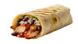 © Maria - Isolated savory grilled chicken burrito filled with rice, black beans, and tangy sauce