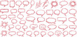 © MDOMOR - Collection of hand drawn speech bubbles and comic book elements in pink tones