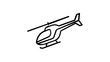 © Roshan - Minimalist helicopter line icon vector illustration, sleek black outline of a modern chopper for travel and transport design, scalable flat graphic element for web and mobile applications.