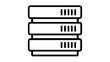 © MAHFUJ - Minimalist server rack vector icon illustration for data storage, cloud computing, and network database concepts. Scalable flat design graphic for technology, hosting, and IT infrastructure.