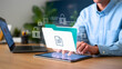 © Soyaeb - Professional securing confidential digital files in an advanced cloud computing environment, ensuring robust data protection and seamless information management across networked devices