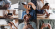 © fizkes - Different aged people typing on smartphones, using modern AI technologies, neural network, ordering and buying online, typing on mobile phones. Multiple collage of cropped close up shots