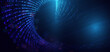 © Pramote - Modern abstract background featuring diagonal blue light streaks, glowing bokeh particles