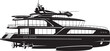 © Abu - Luxury yacht, black silhouette, vector boat, watercraft