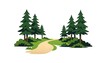 © AntariCode - Scenic Woodland Path Leading Through a Forest with Tall Green Pine Trees