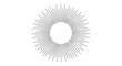 © Hasan - A circular sunburst design featuring thin black lines radiating from a central white void space