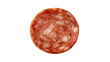 © Ioana - Isolated single round slice of delicious spicy salami pepperoni sausage food ingredient