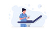 © Kala - Nurse with Stethoscope Using Tablet by Medical Examination Bed