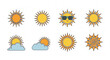 © Asad - A set of colorful sun icons in various designs and styles for use in graphic design projects