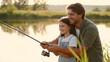 © 颎 高 - father and daughter fishing by lake