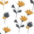 © dikifajarfadilah - seamless floral pattern with abstract flowers and botanical leaves in minimalist design ideal for modern textile and home decor projects